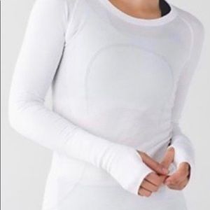 White swiftly tech long sleeve shirt